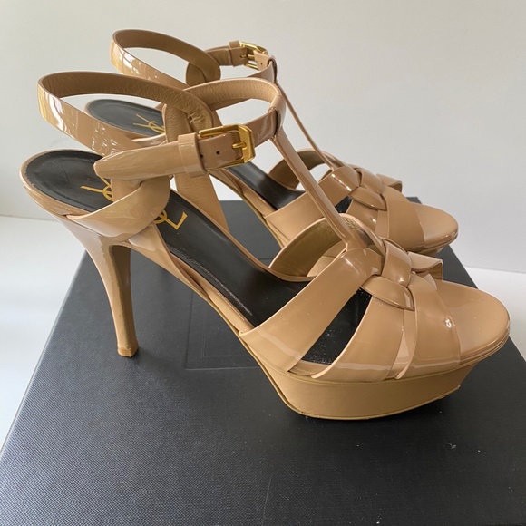 Tribute 75MM Patent Leather Platform Sandals size 37.5 - Picture 2 of 8